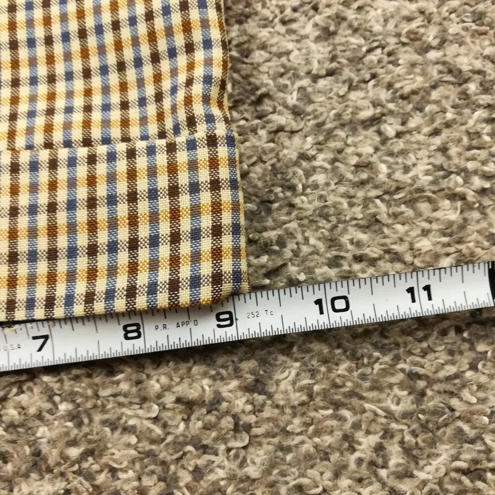 Zanella Dress Pants Wool Bennett Pleated Checked 34x30